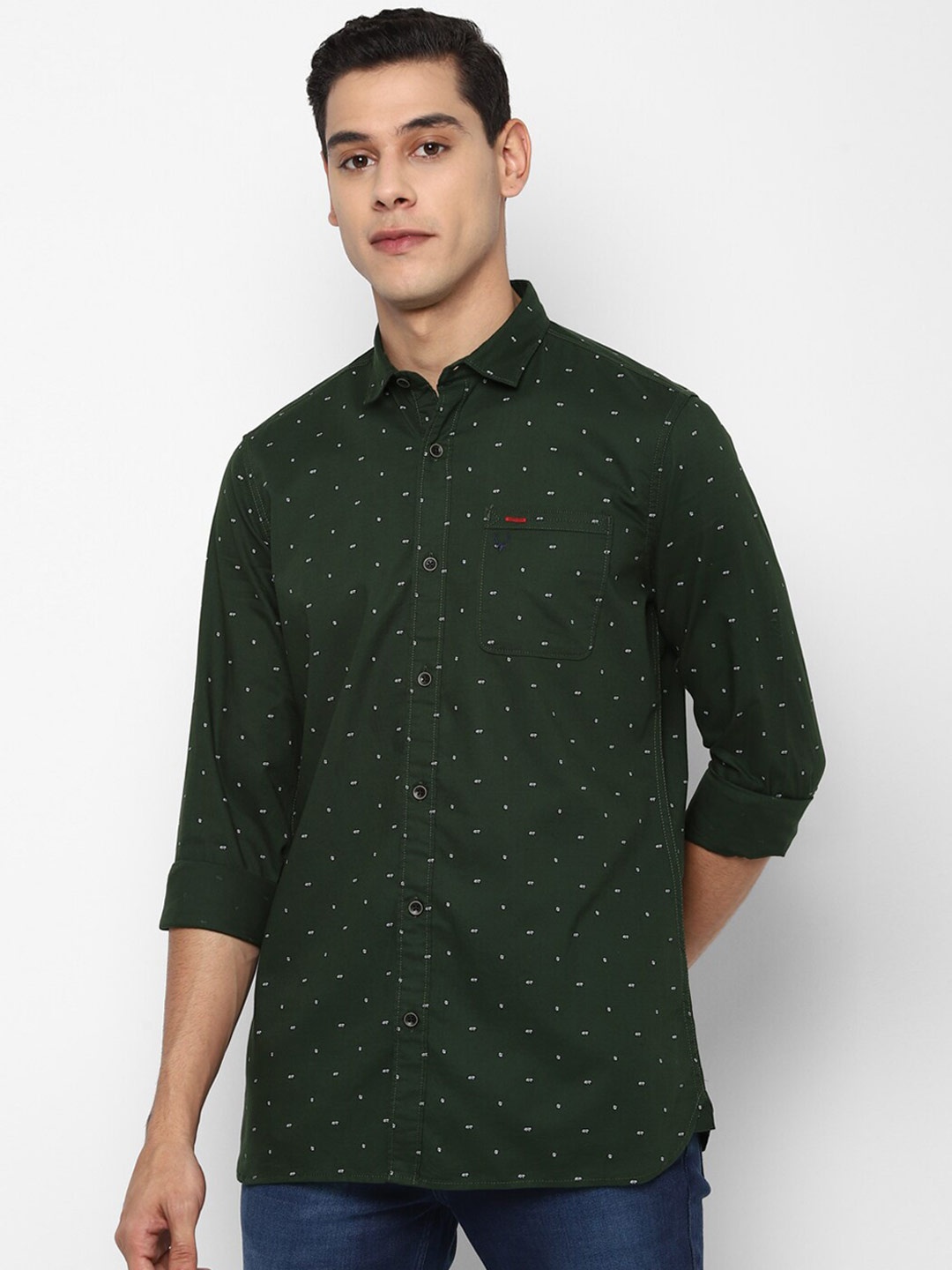 

Allen Solly Sport Men Green Opaque Printed Casual Shirt