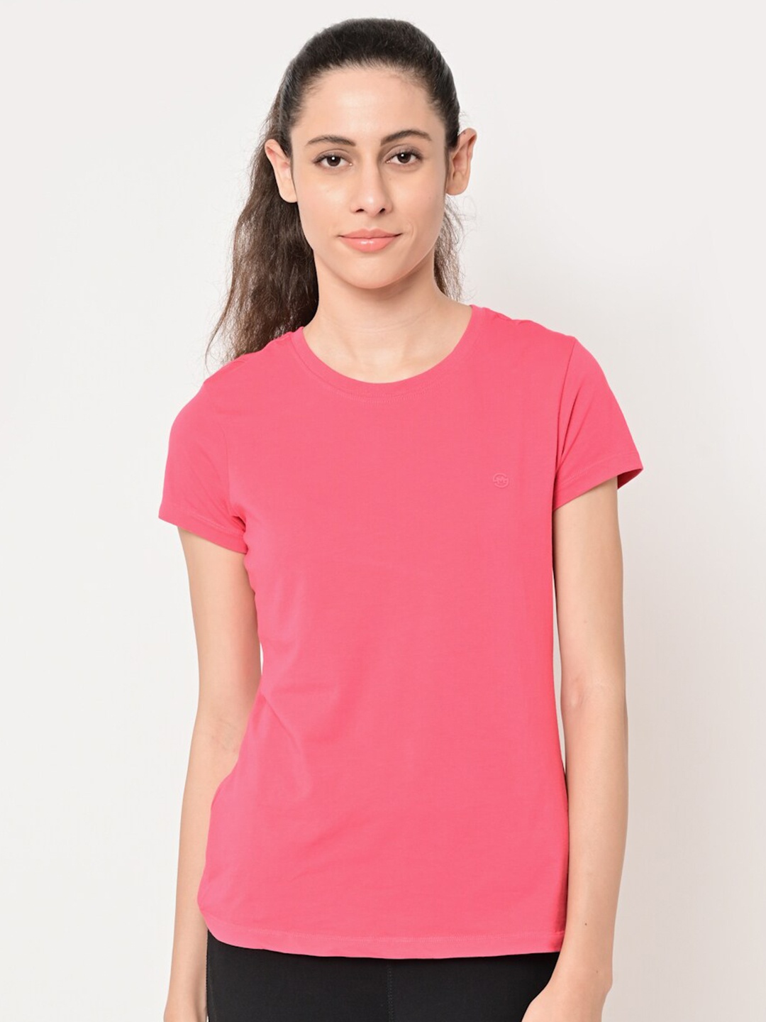 

MAYSIXTY Women Pink Cotton T-shirt