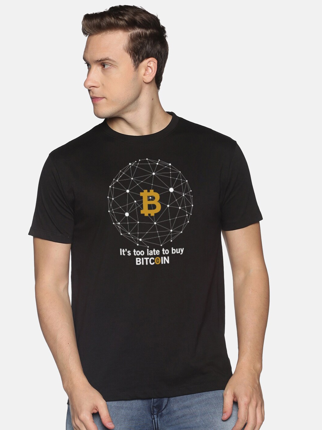 

MASH UNLIMITED Men Black Printed Slim Fit T-shirt