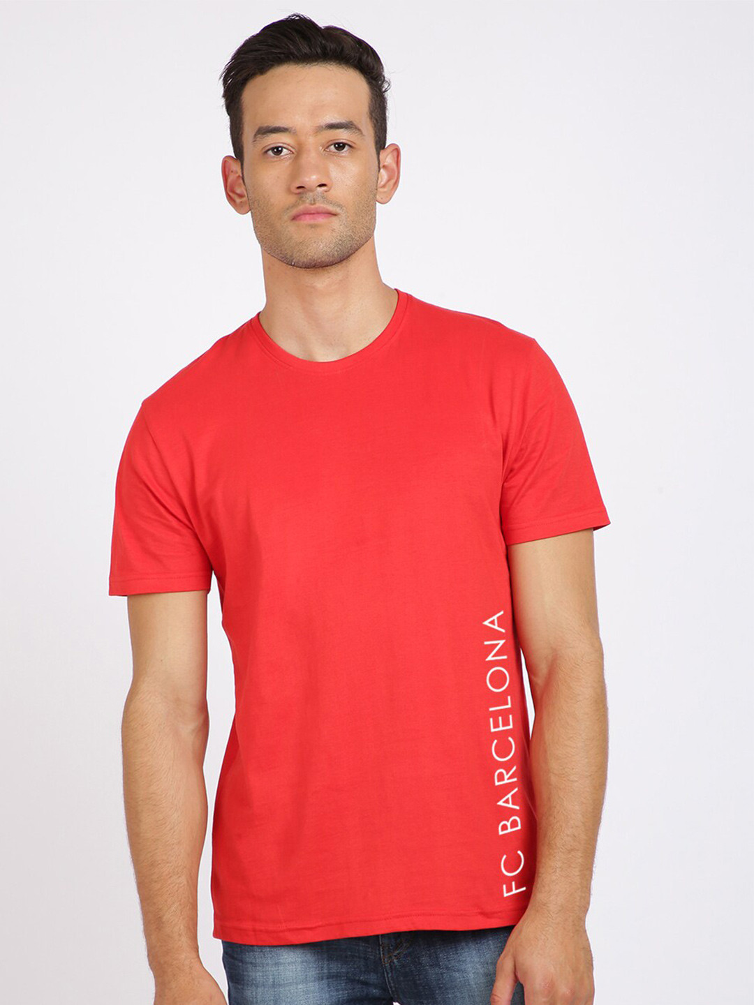 

MASH UNLIMITED Men Orange Typography Slim Fit T-shirt