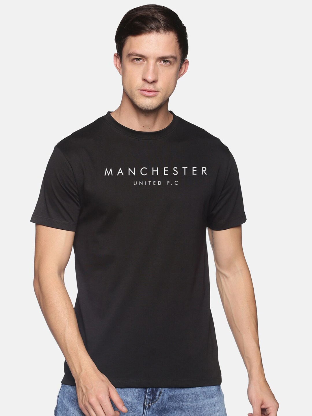 

MASH UNLIMITED Men Black Printed Slim Fit Cotton T-shirt
