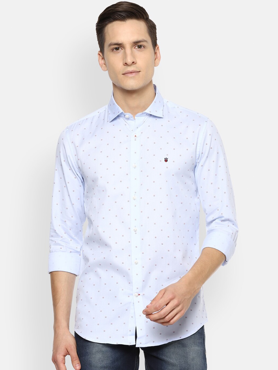 

Louis Philippe Sport Men Blue Opaque Printed Casual Shirt