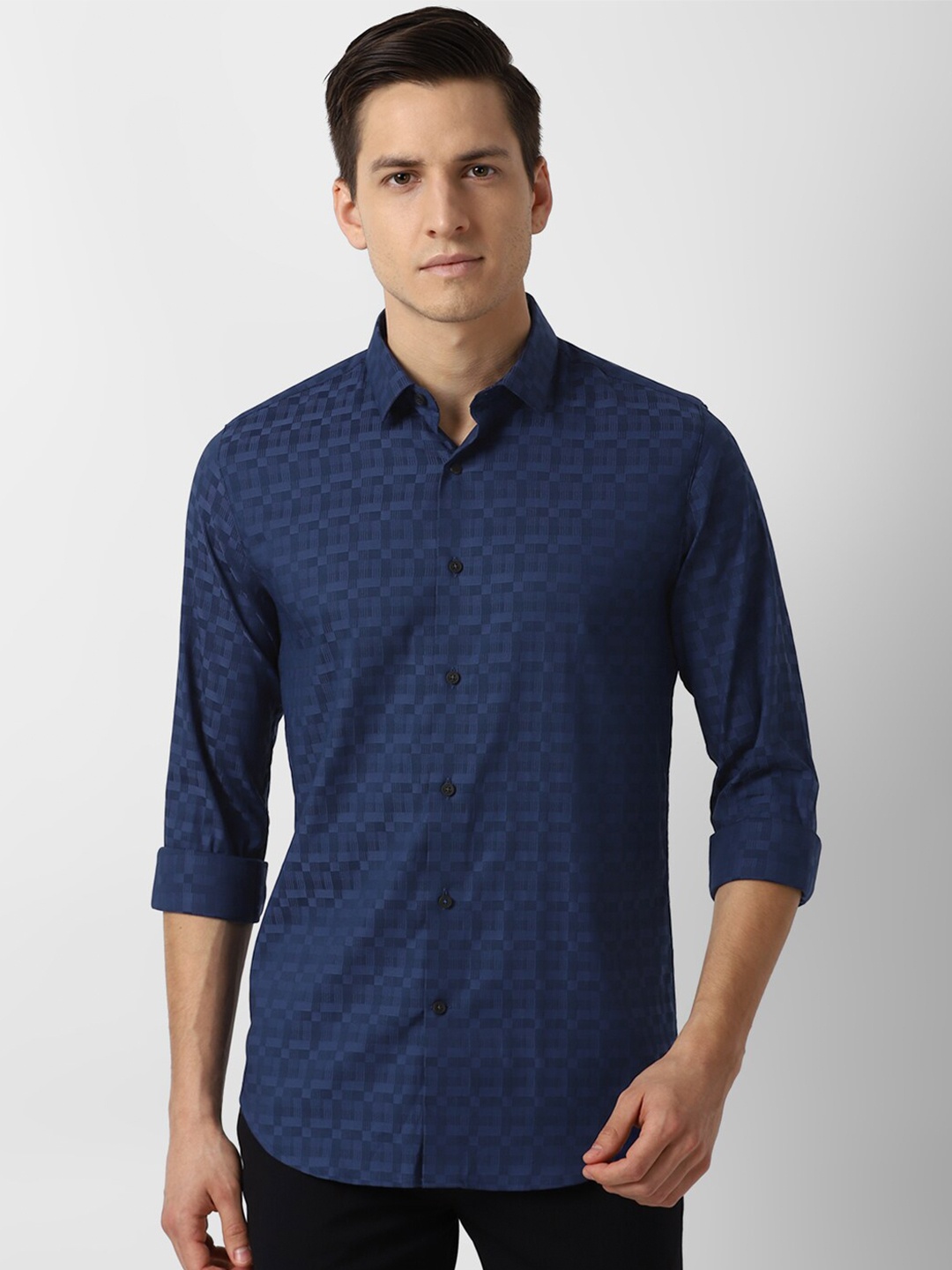 

Louis Philippe Sport Men Navy Blue Slim Fit Casual Shirt
