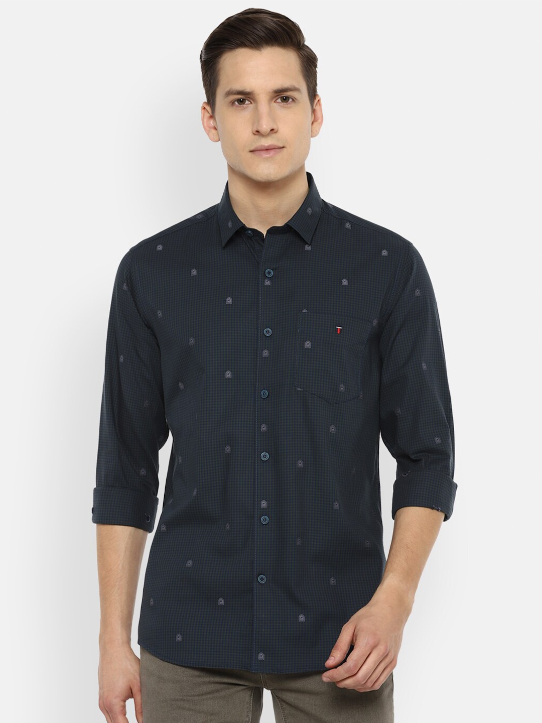 

Louis Philippe Sport Men Navy Blue Slim Fit Printed Casual Shirt