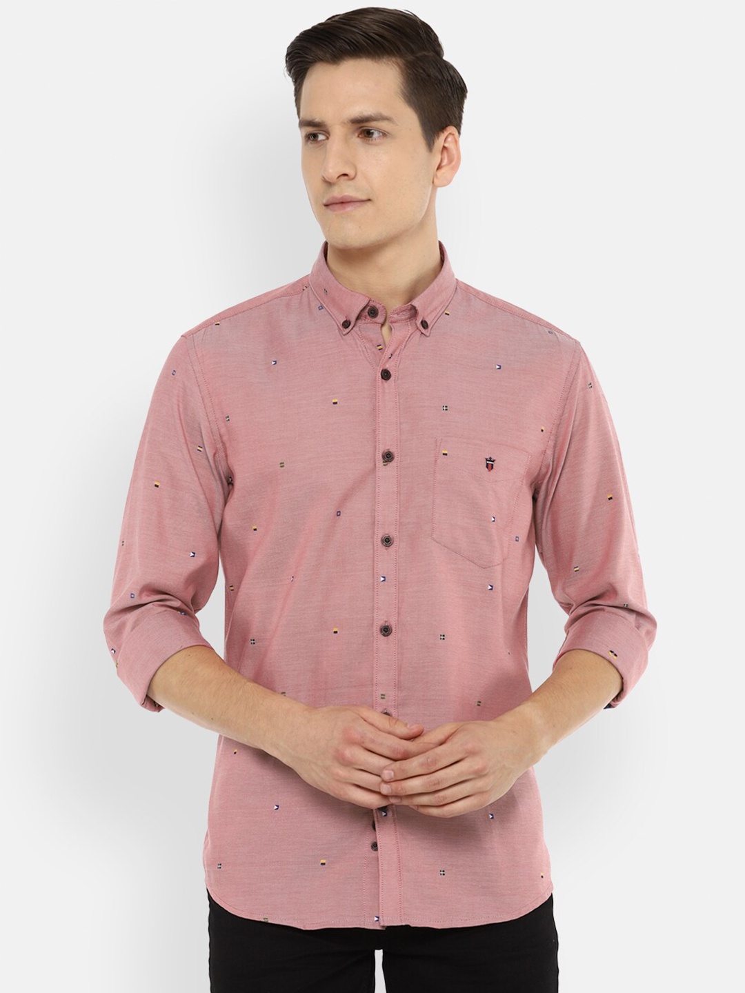 

Louis Philippe Sport Men Pink Slim Fit Opaque Pure Cotton Casual Shirt