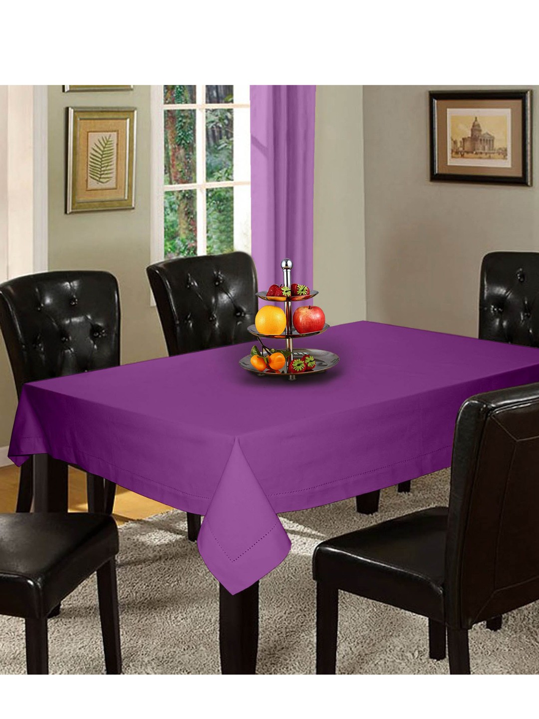 

Lushomes Purple Solid Pure Cotton Table Cloth