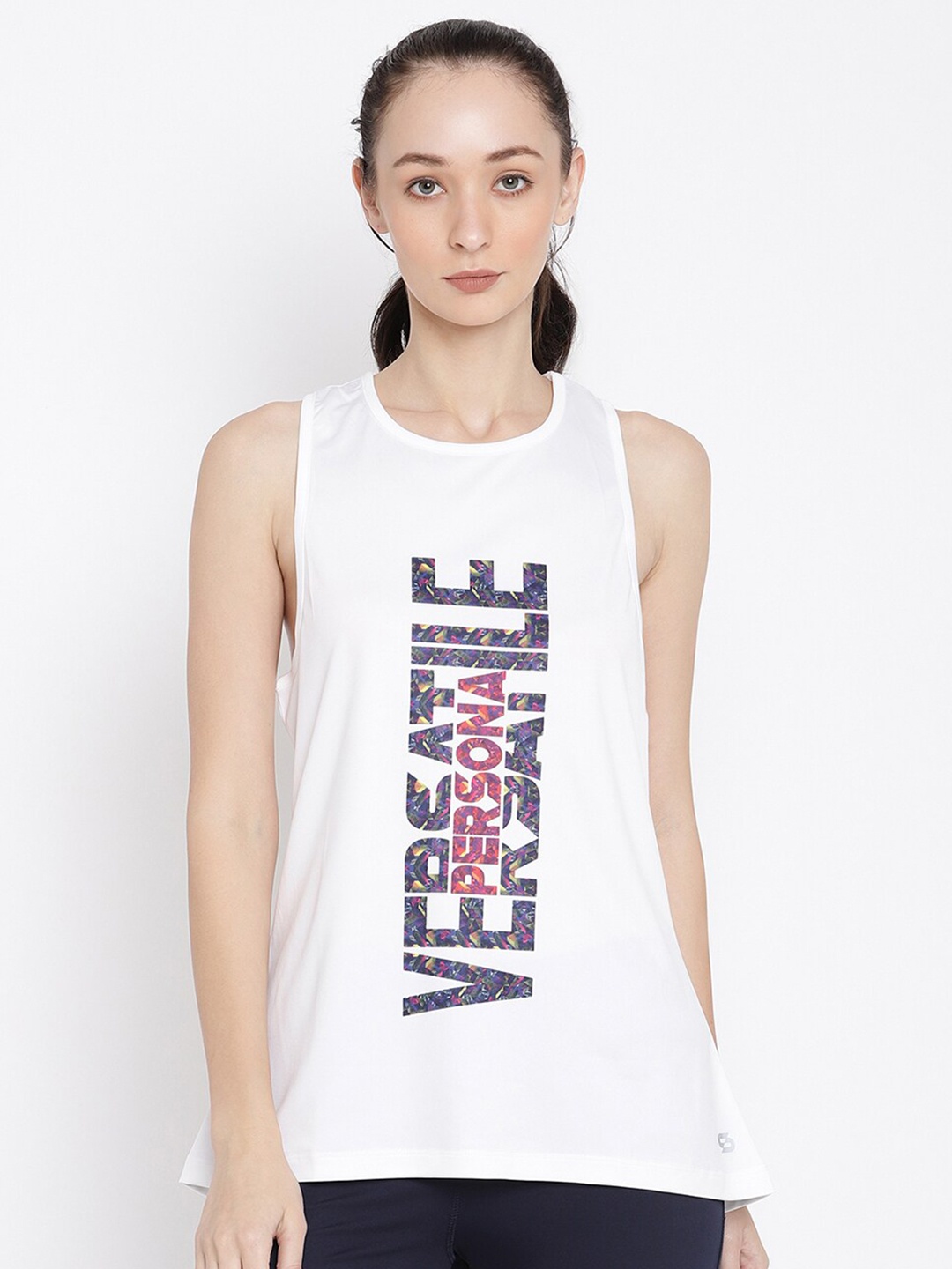 

Spolei Women White Printed Applique T-shirt