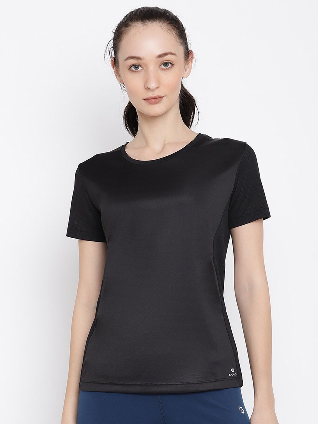 

Spolei Women Black T-shirt