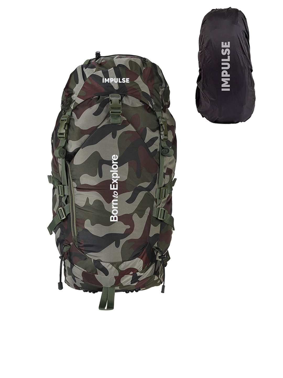 

Impulse Green & Brown Camouflage Printed Waterproof Rucksack