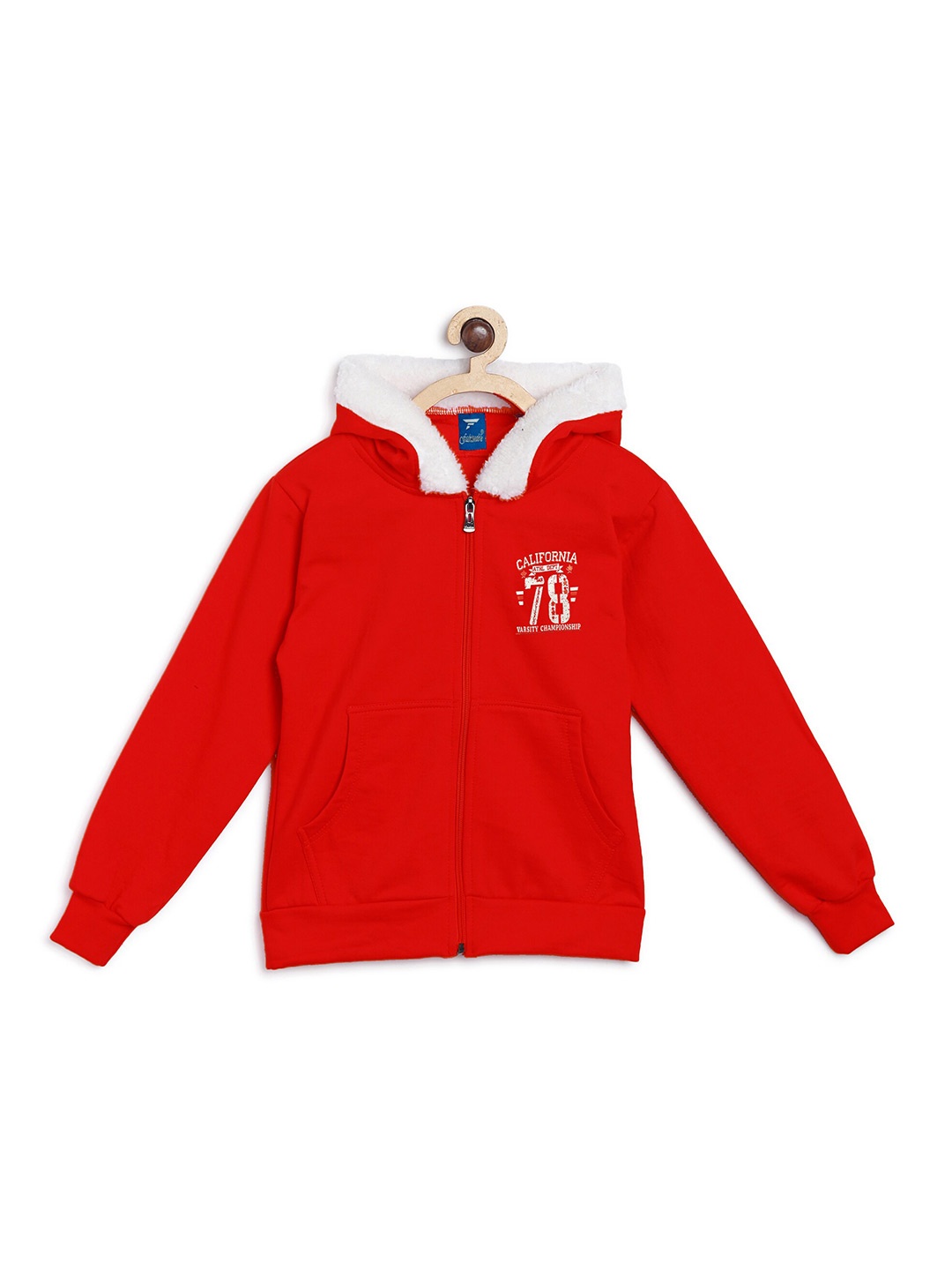 

Fashionable Girls Red Hooded Sweatshirt