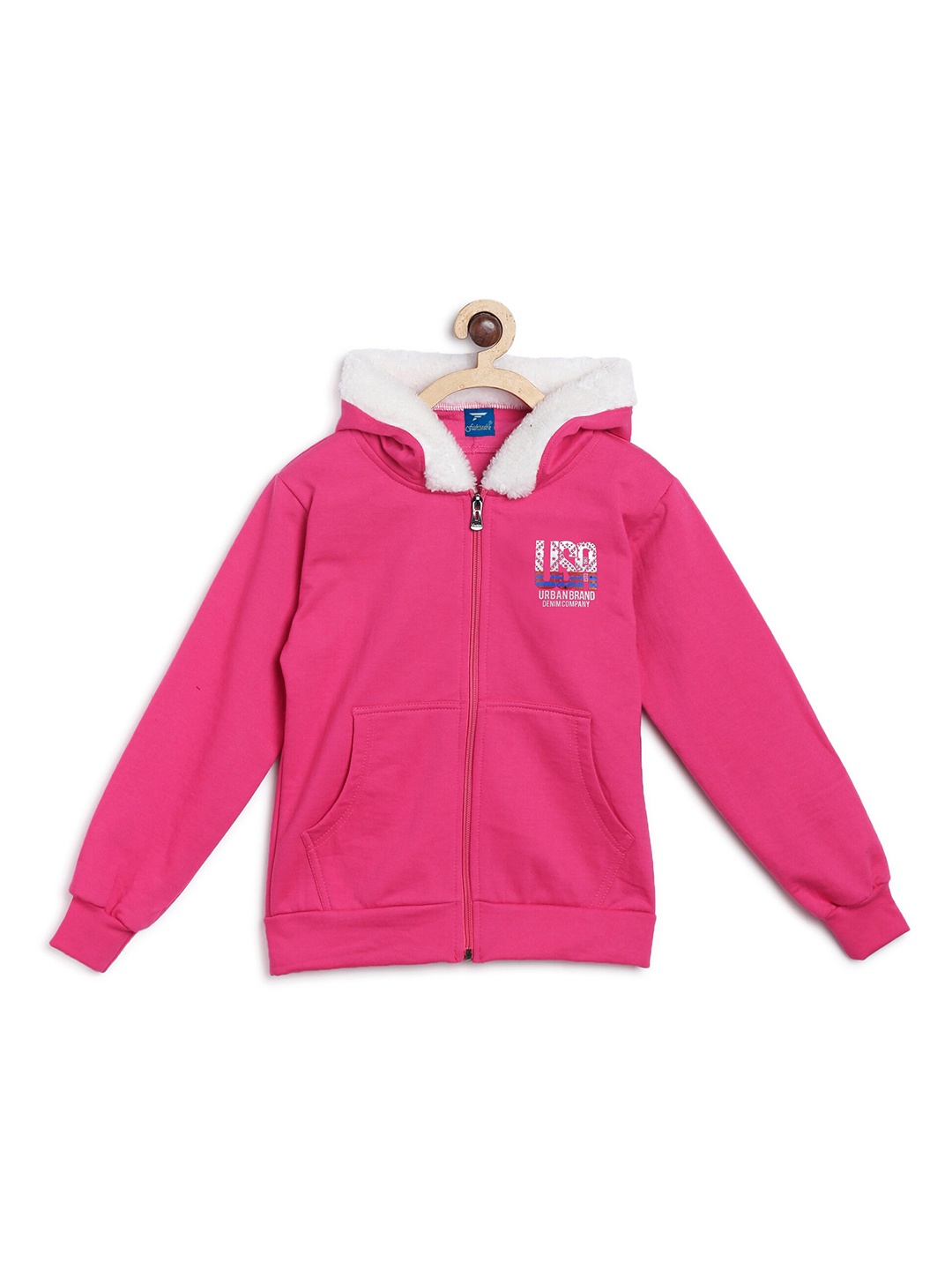 

Fashionable Girls Pink Hooded Sweatshirt