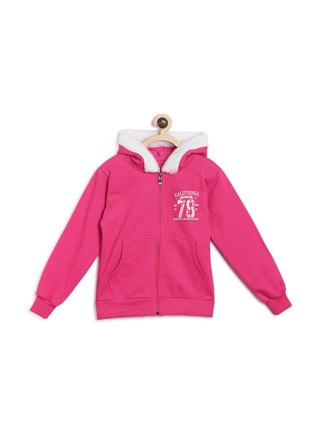 

Fashionable Girls Pink Hooded Sweatshirt