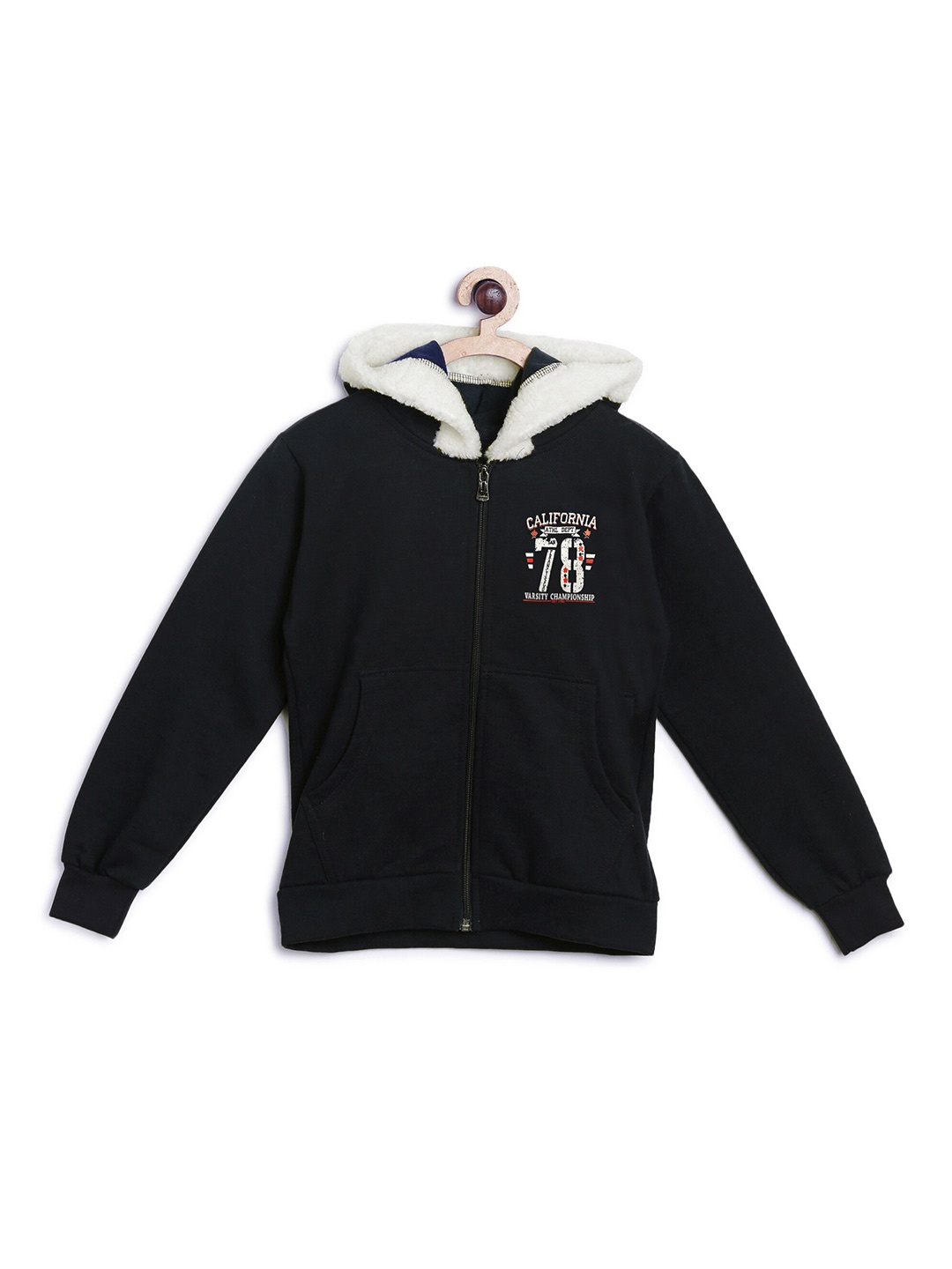 

Fashionable Girls Black Fleece Hooded Sweatshirt