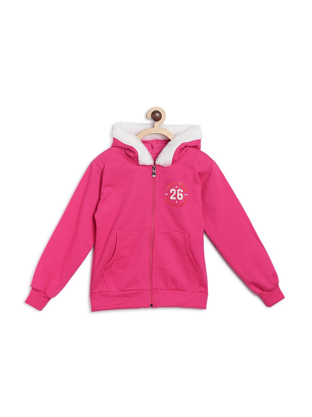 

Fashionable Girls Pink Hooded Sweatshirt