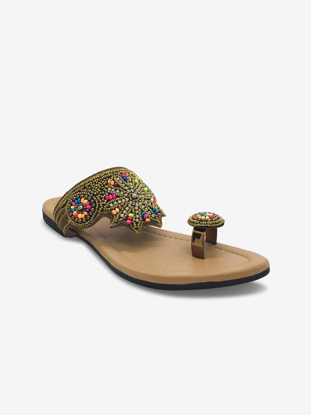 

WALK N STYLE COLLECTION Women Khaki Open Toe Flats
