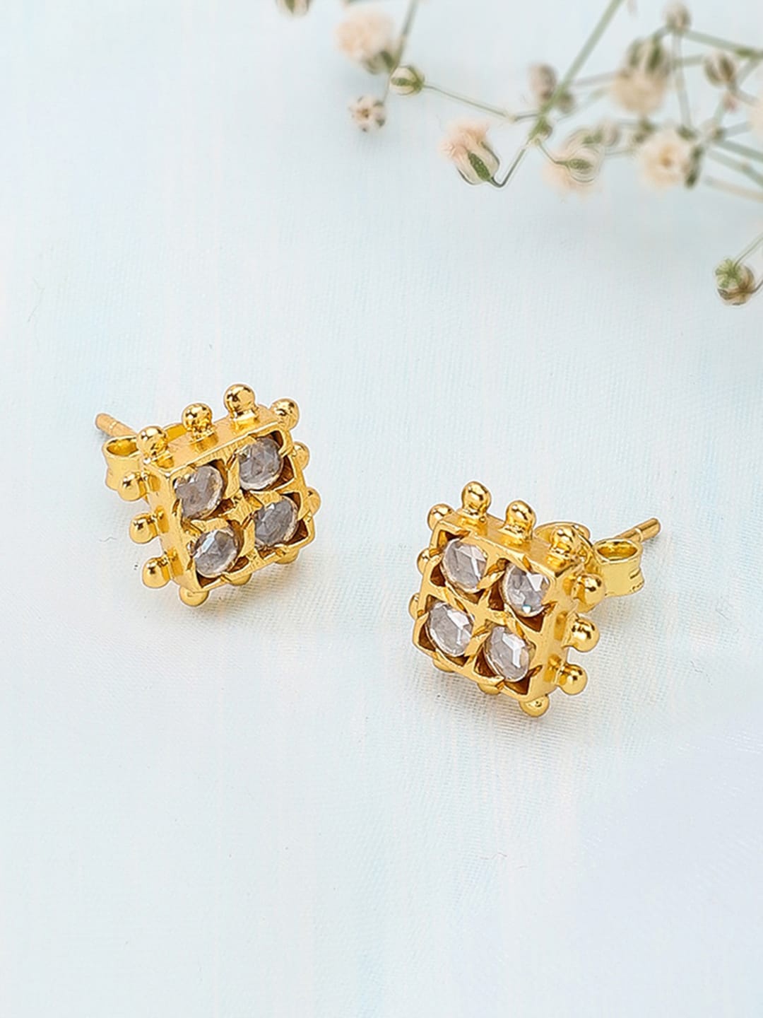 

Fabindia Gold-Toned & Plated Square Studs Earrings