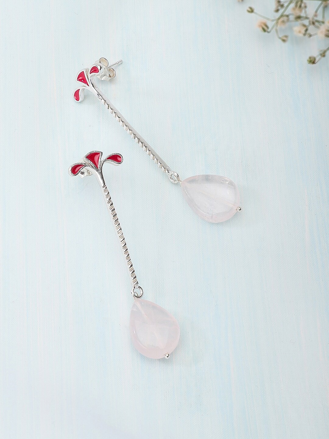 

Fabindia Silver-Toned Contemporary Drop Earrings