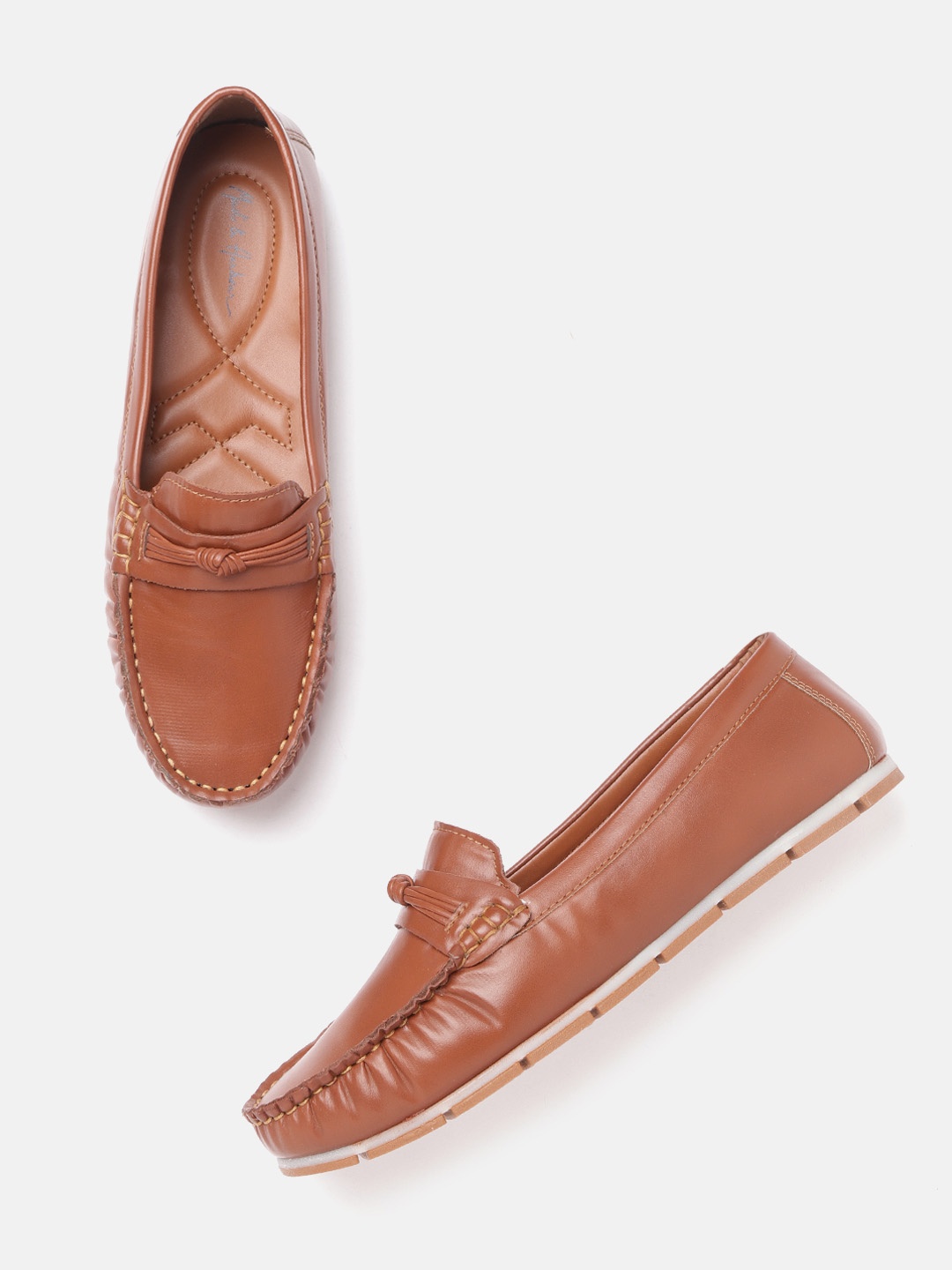 

Mast & Harbour Women Tan Brown Solid Loafers