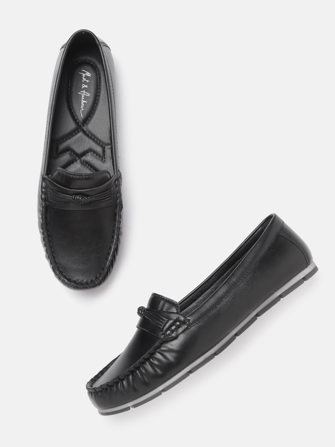 

Mast & Harbour Women Black Solid Loafers