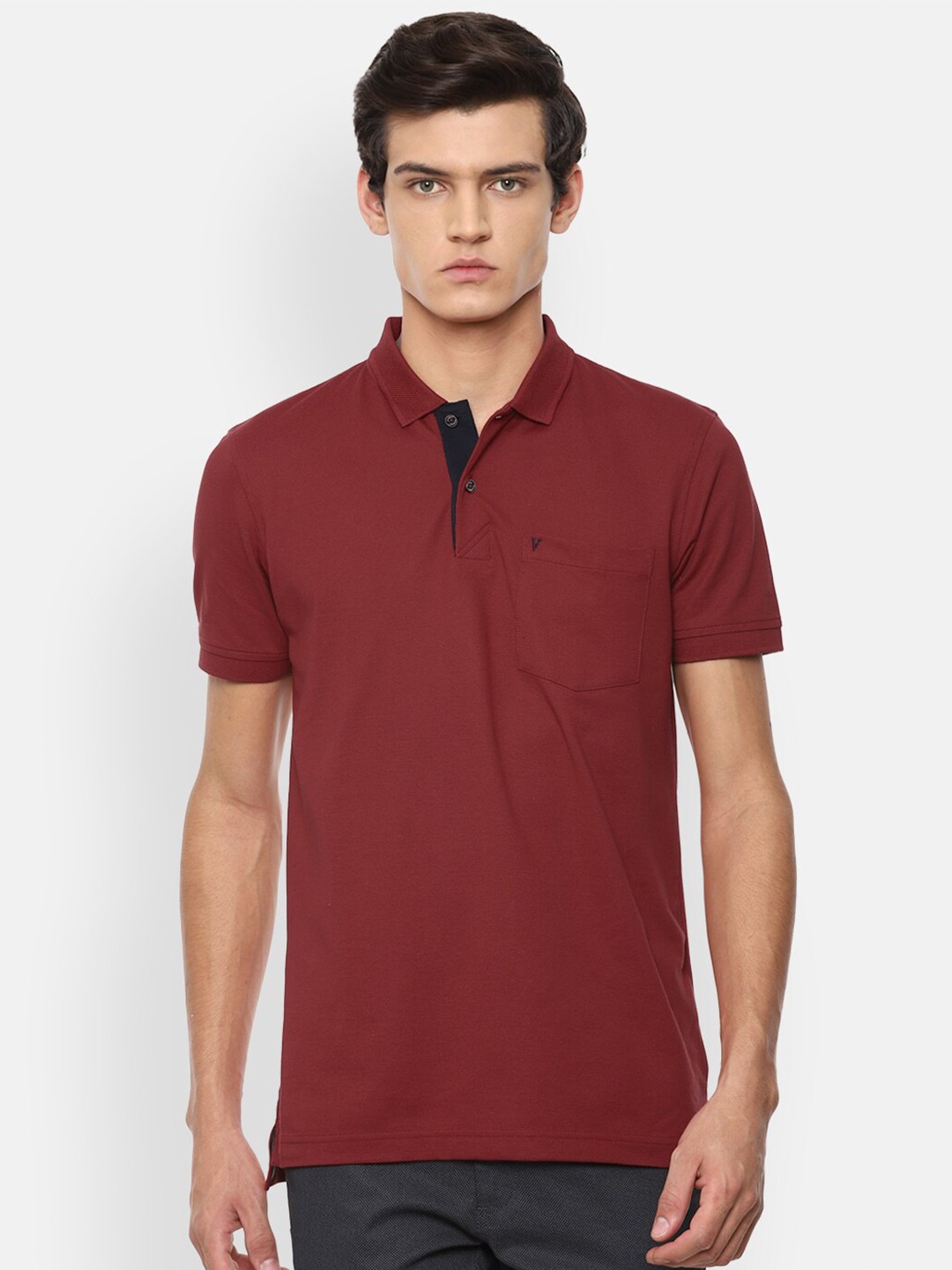 

Van Heusen Sport Men Maroon Polo Collar Pockets T-shirt