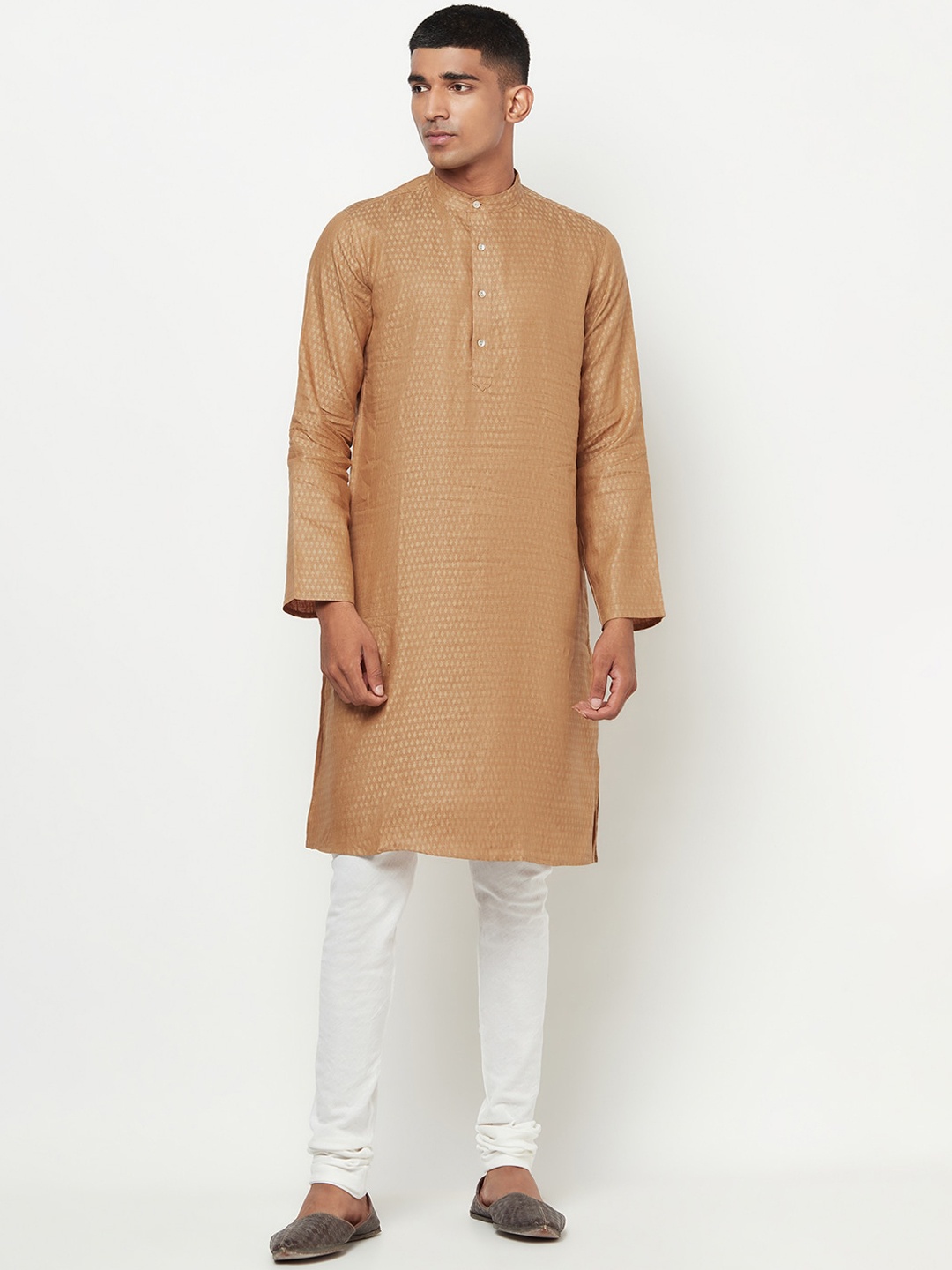 

Fabindia Men Brown Linen Kurta