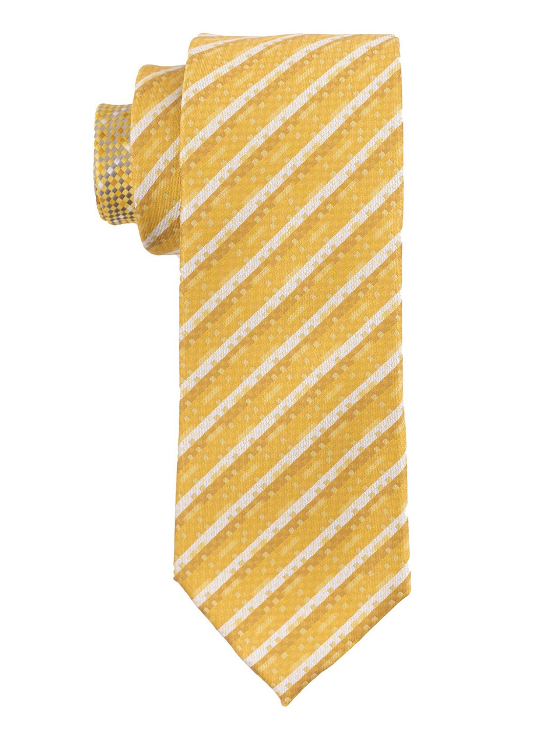 

The Tie Hub Men Yellow Striped Broad Tie