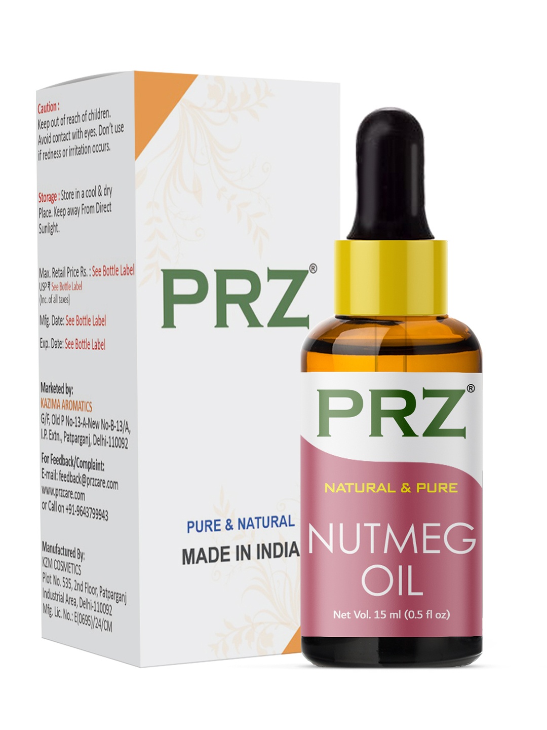 

PRZ Nutmeg Essential Oil -15 ml, Yellow