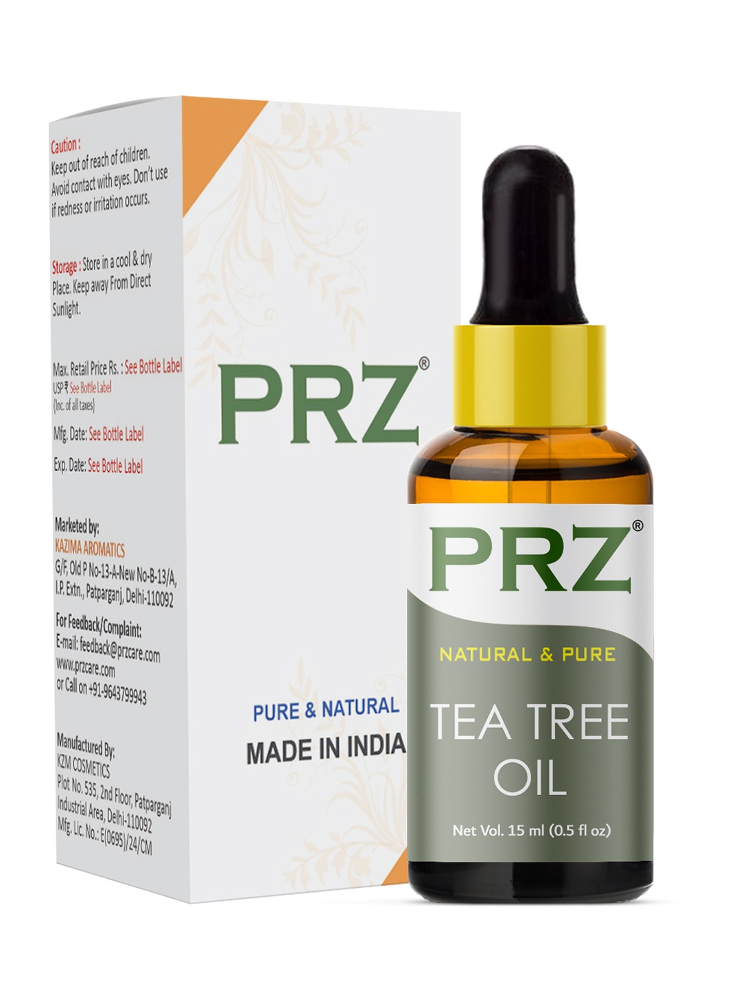 

PRZ Tea Tree Essential Oil 15 ml, Yellow