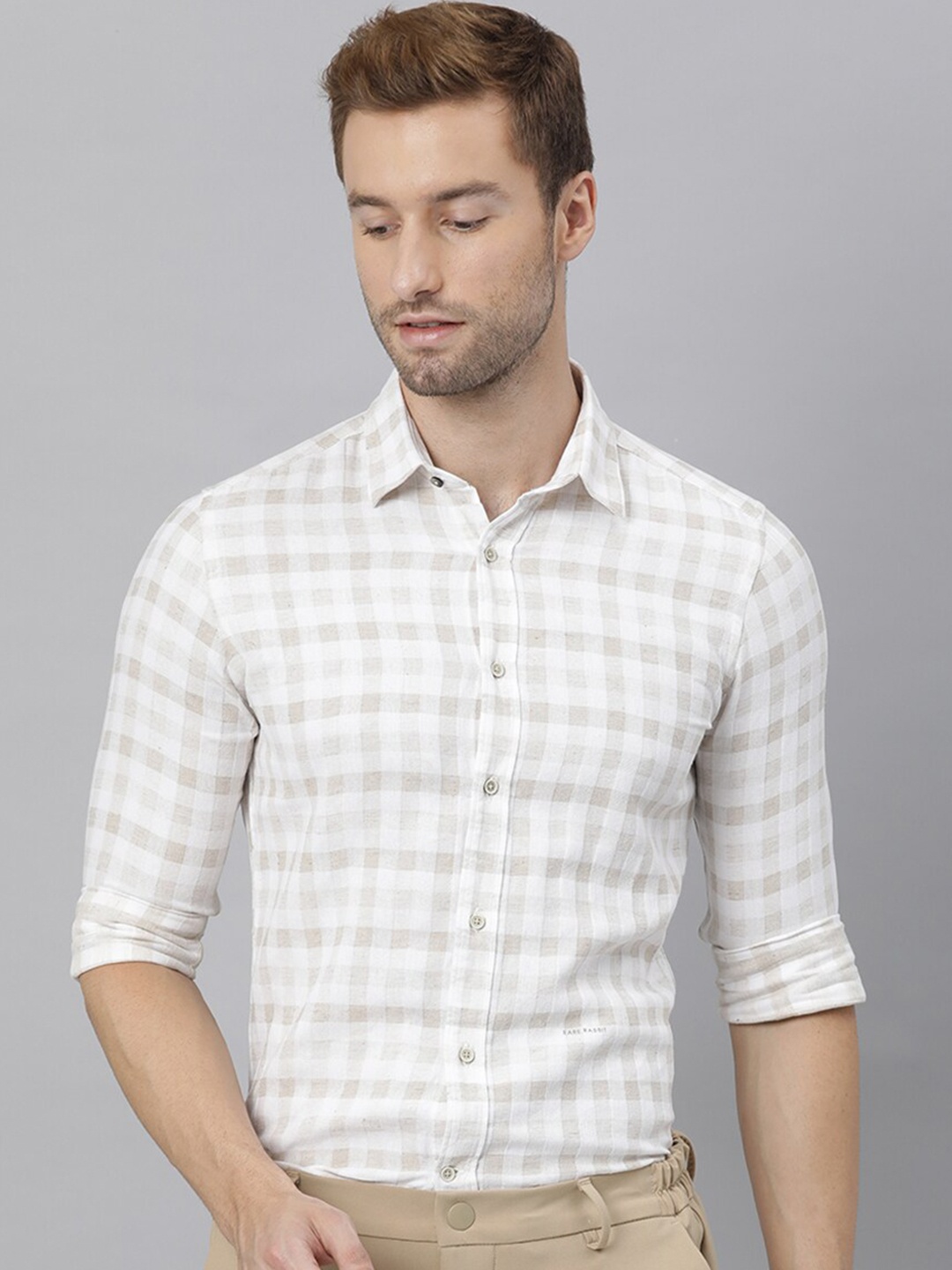 

RARE RABBIT Men William Slim Fit Opaque Shirt, Beige