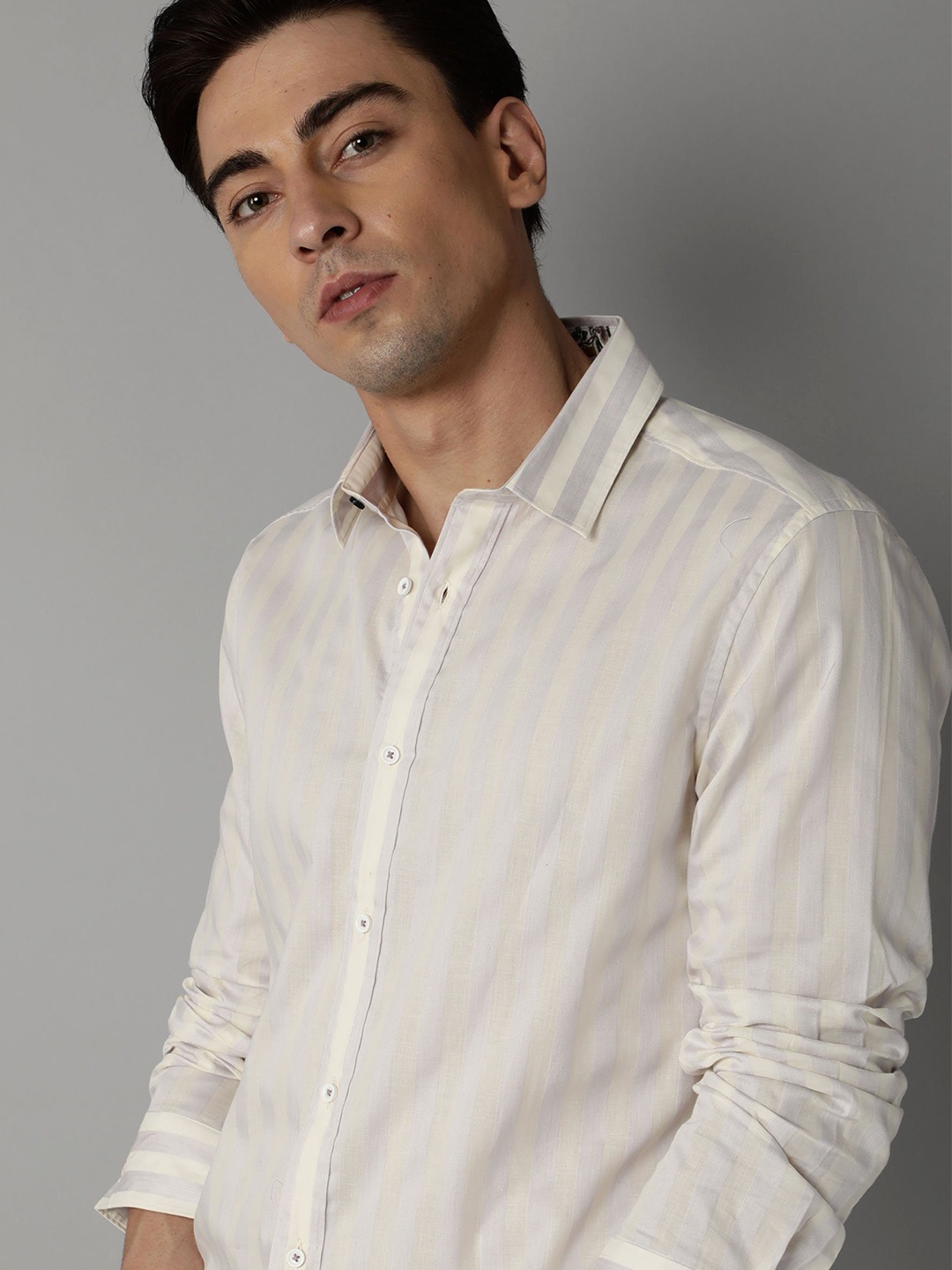 

RARE RABBIT Men Sirius Slim Fit Opaque Shirt, Off white