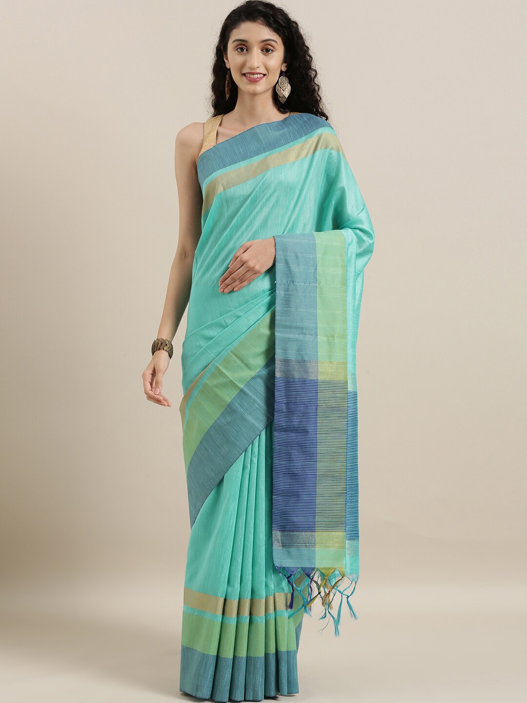 

The Chennai Silks Green & Blue Fusion Banarasi Saree