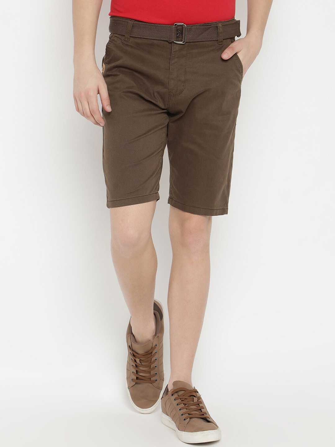 

V2 Value & Variety Men Brown Cotton Bermuda Shorts