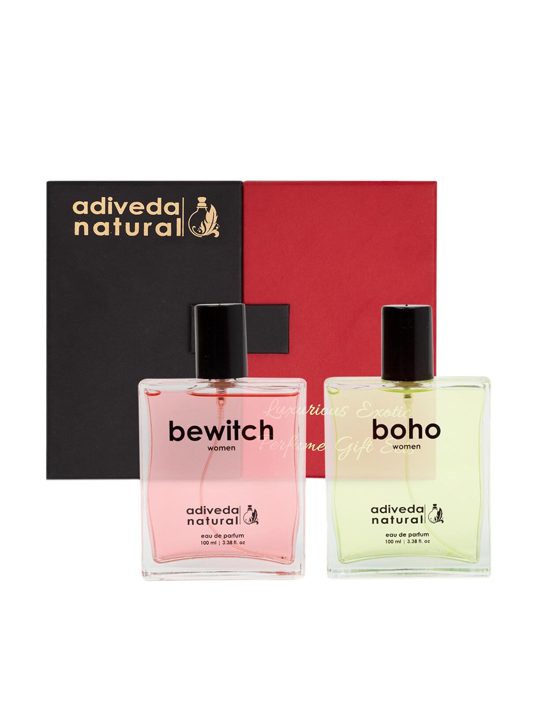 

Adiveda Natural Pack of 2 Bonjour & Bewitch Perfume - 100ml Each, Yellow