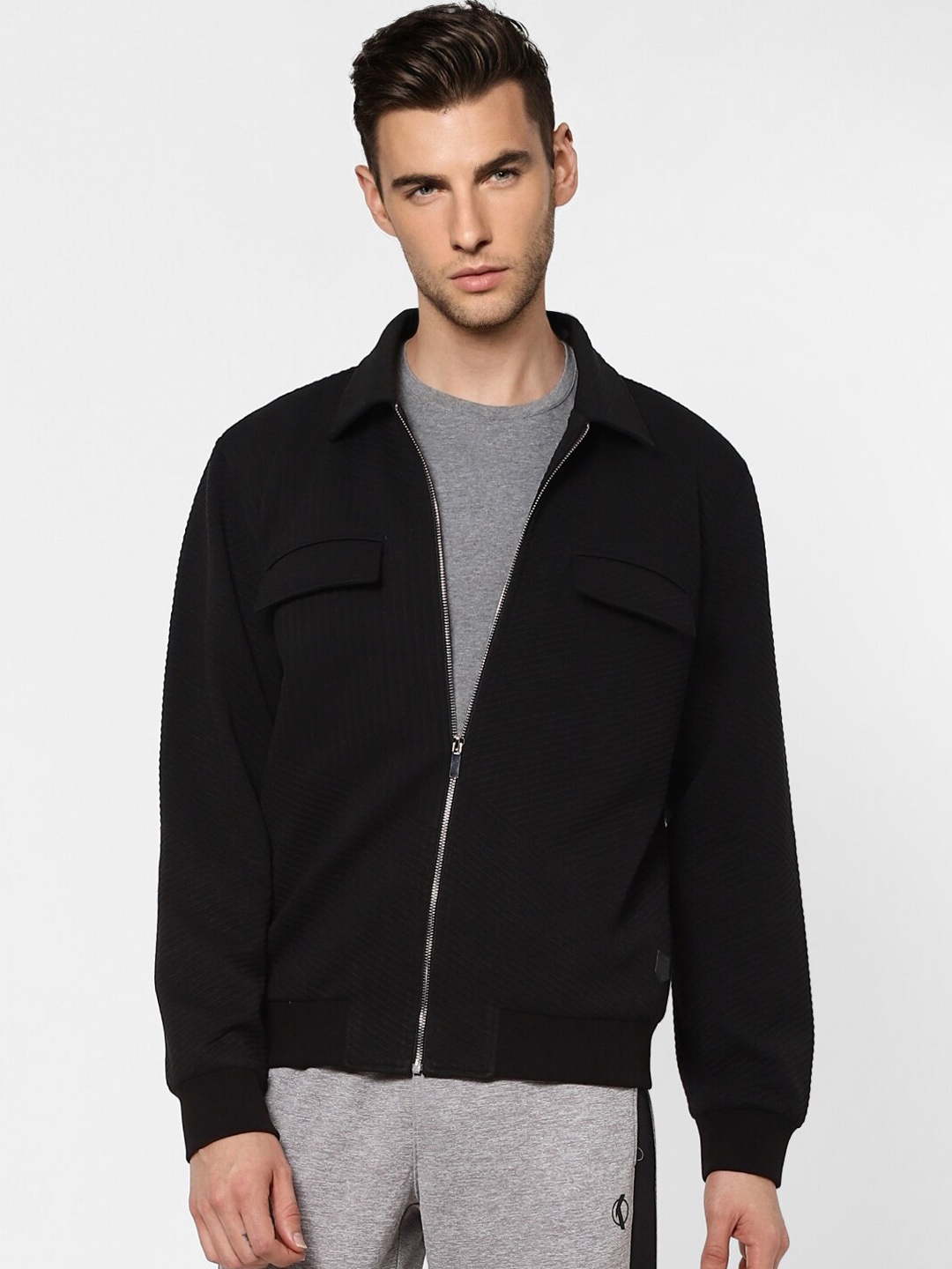 

Jack & Jones Men Black Colourblocked Tailored Jacket