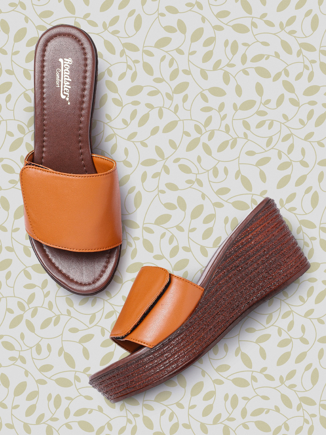 

The Roadster Lifestyle Co Women Tan Brown Solid Wedge Heels