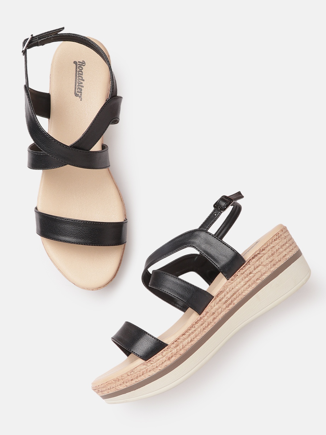 

The Roadster Lifestyle Co Women Black Solid Flatforms