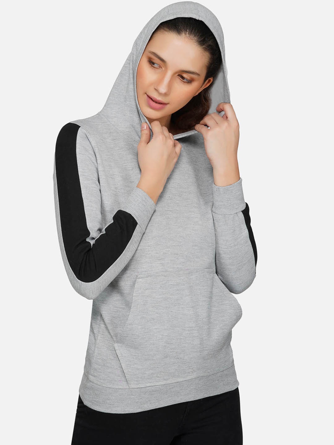 

NEU LOOK FASHION Women Grey Melange Sweatshirt