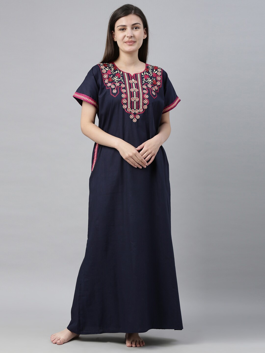 

Bailey sells Blue Embroidered Pure Cotton Maxi Nightdress