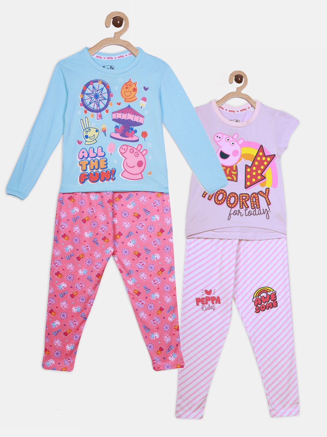 

Nap Chief Boys Pack Of 2 Peppa Pig Printed Organic Cotton Night Suits, Blue