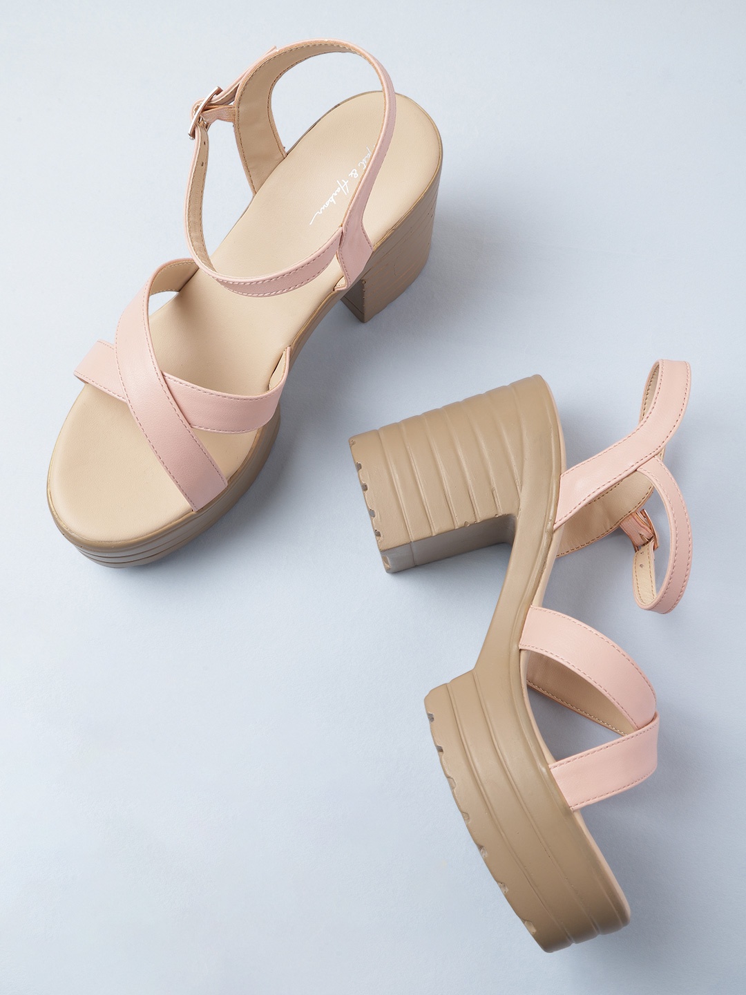 

Mast & Harbour Pink Solid Platform Heels