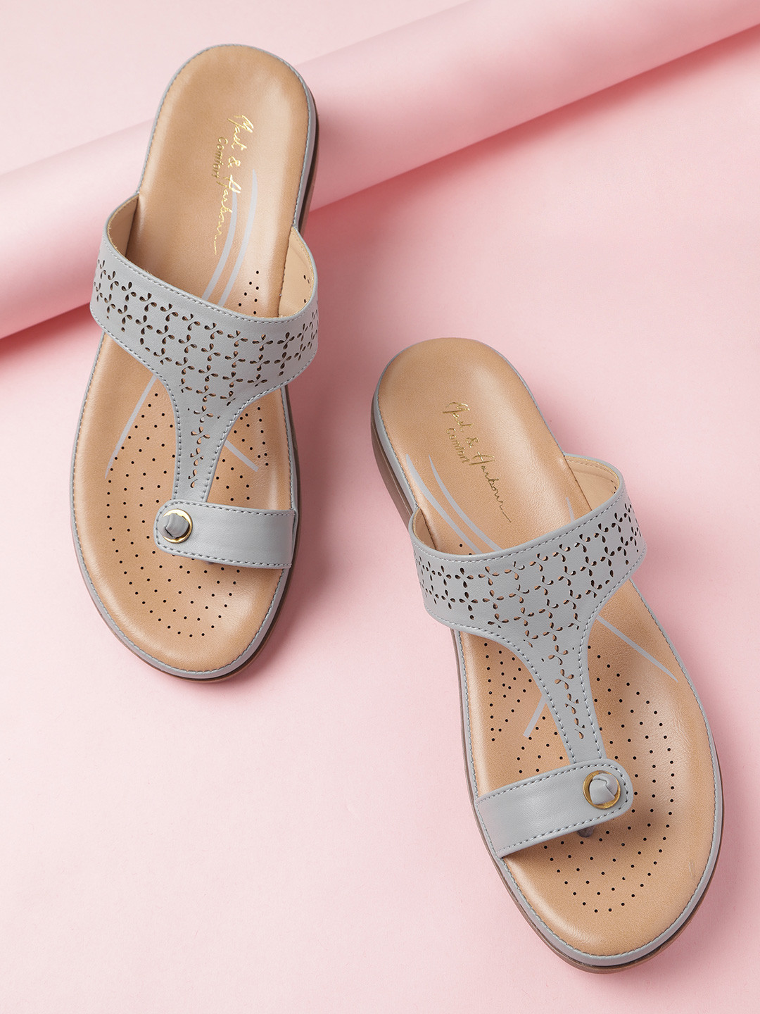 

Mast & Harbour Women Blue Floral Laser Cut One Toe Comfort Heels