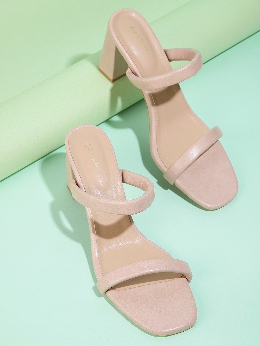 

Mast & Harbour Block Heel Sandals, Beige