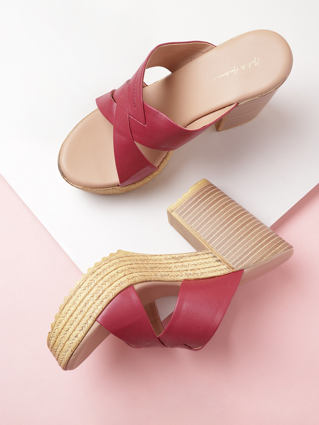

Mast & Harbour Maroon Solid Platform Heels