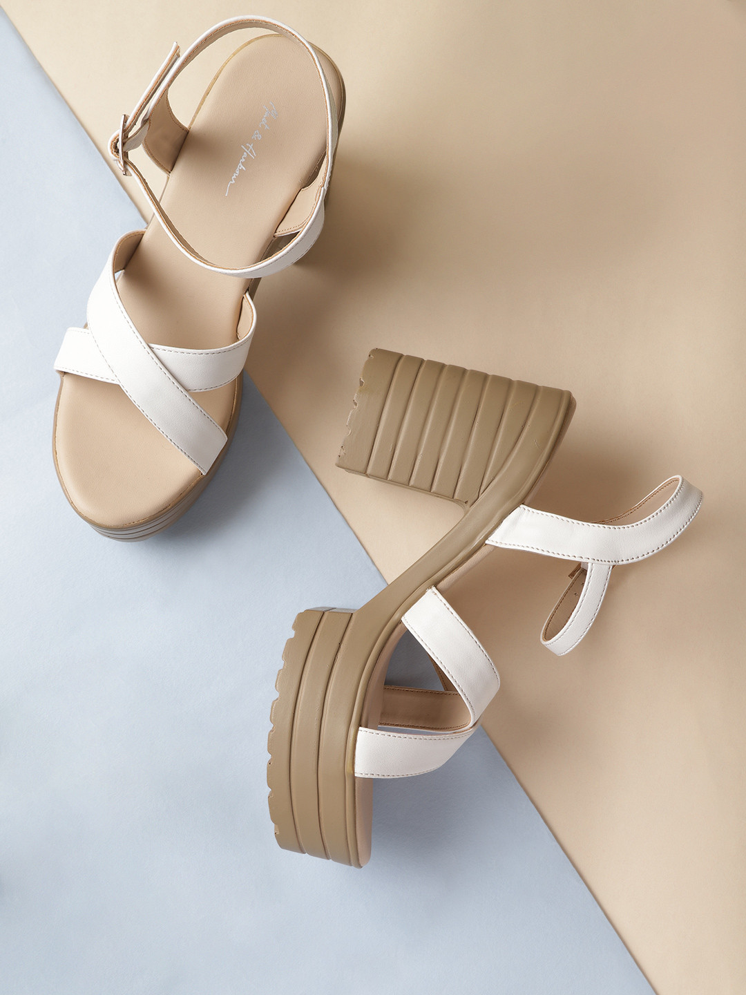 

Mast & Harbour White Solid Platform Heels