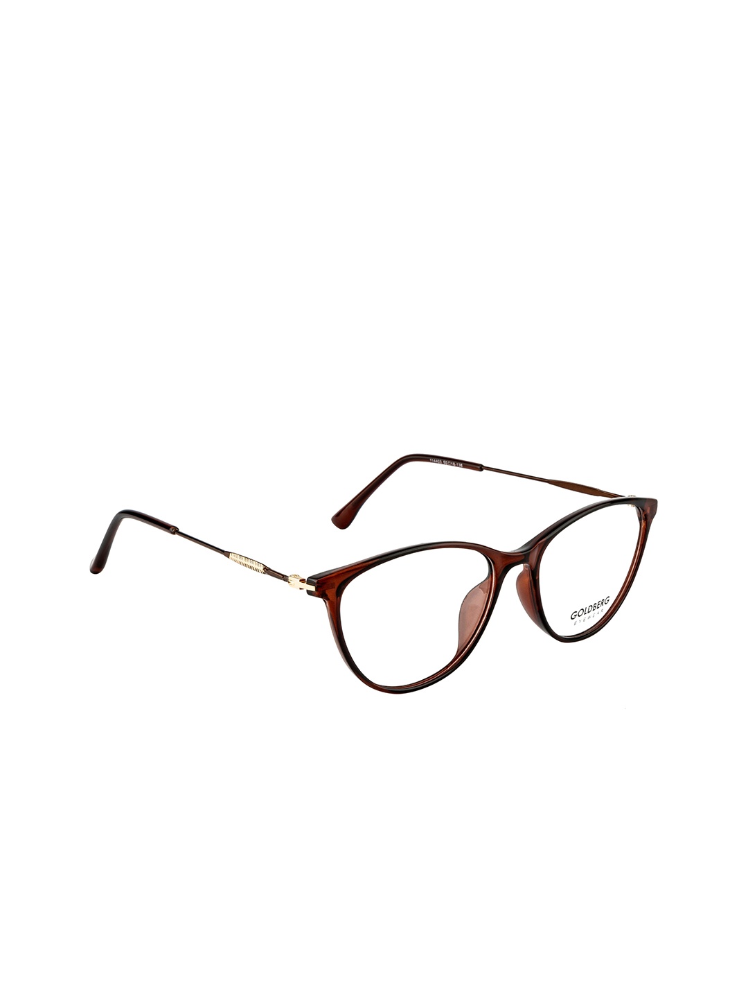 

Gold Berg Women Brown & Gold-Toned Full Rim Cateye Frames - GB-114403_D.BRN-Brown