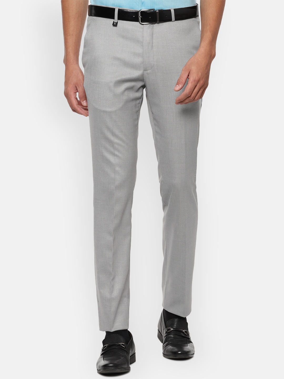 

V Dot Men Grey Skinny Fit Formal Trousers