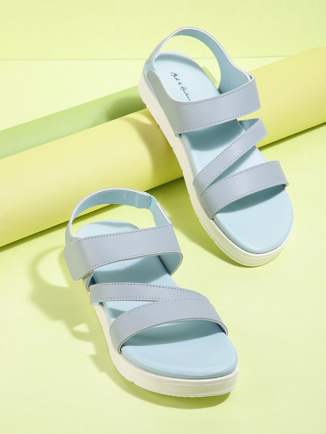 

Mast & Harbour Women Open Toe Flats, Blue