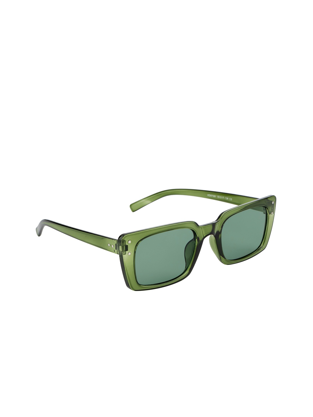 

Ted Smith Unisex Green Lens & Green Square Sunglasses with UV Protected Lens