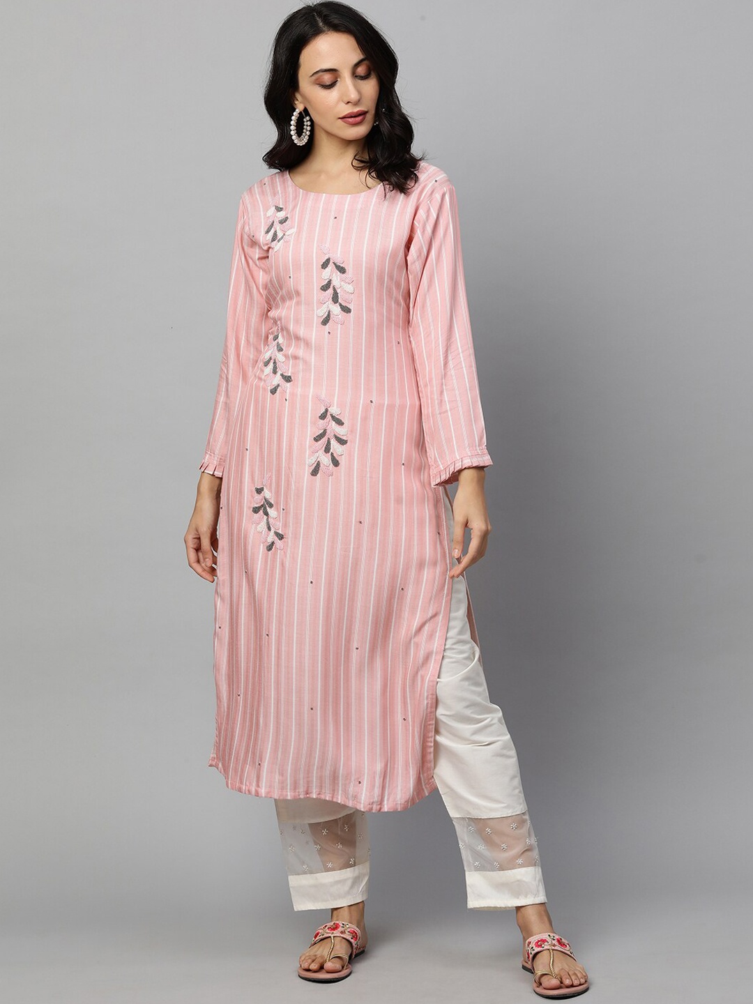 

FASHOR Women Pink Printed Kurta