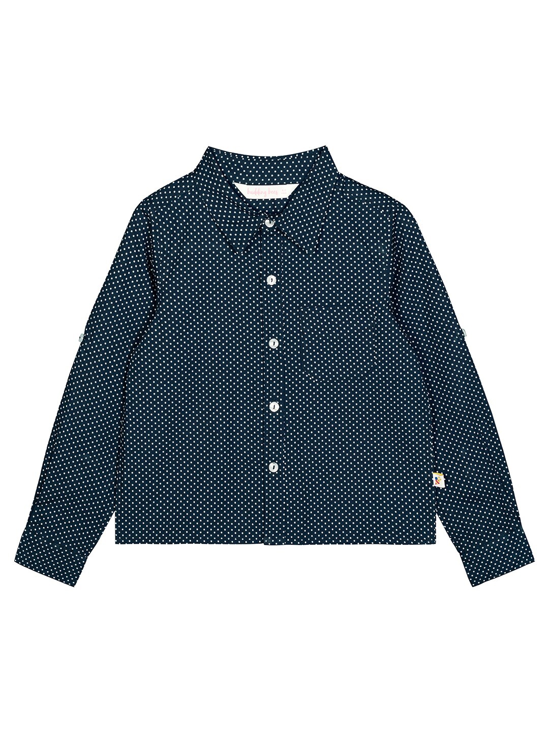 

Budding Bees Boys Blue Opaque Printed Cotton Casual Shirt